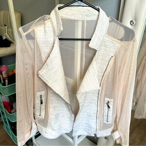 Women’s Tweed & Mesh Blazer Jacket